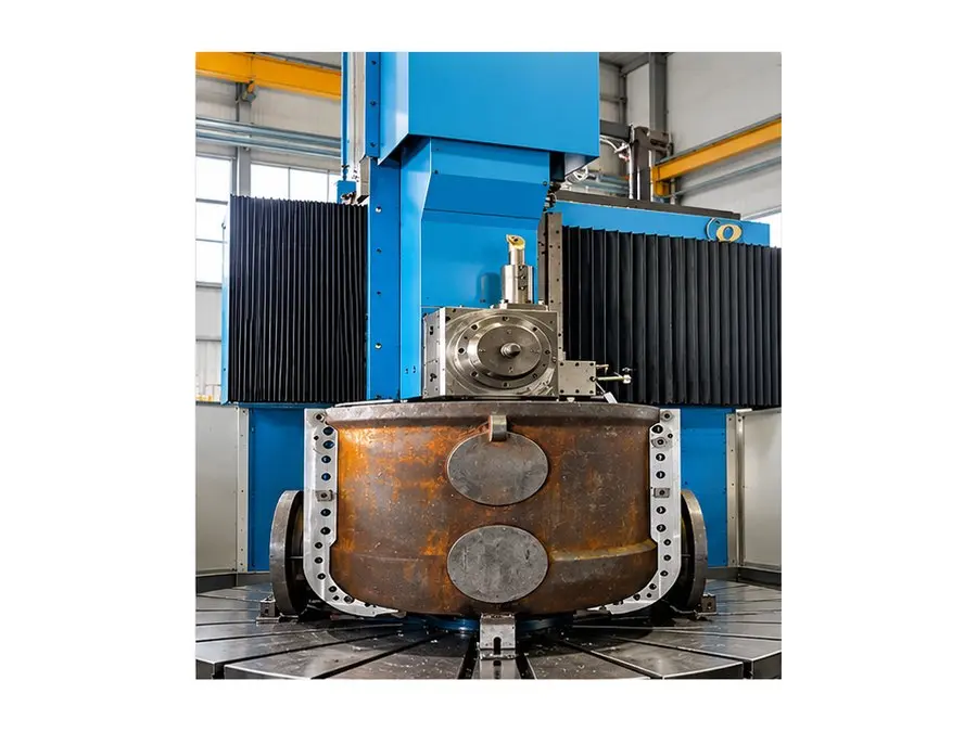 Oil and gas main body machined on a double-column machining center in Malaysia